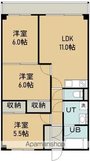 第1シャトウはまなす【2階】の間取り